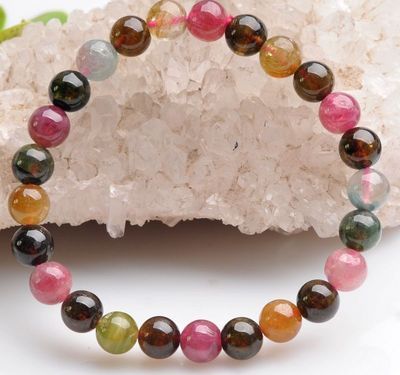 【纯天然超值精品 7mm巴西碧玺圆珠手链 Y81Y10】价格,厂家,图片,手链,东海县盛饰珠宝-