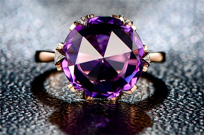米莱珠宝白18K金7.5克拉紫水晶定制钻石戒指_珠宝图片 -珠宝产品-金投珠宝-金投网