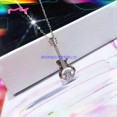 维艺首饰厂制造 镶锆石银琴吊坠 工厂专注于首饰20年